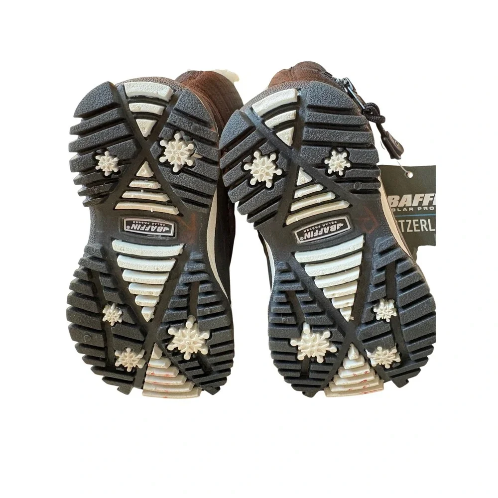 Baffin Switzerland Kids Snow Boots Black Faux Fur Snowflake Size 5 NWT